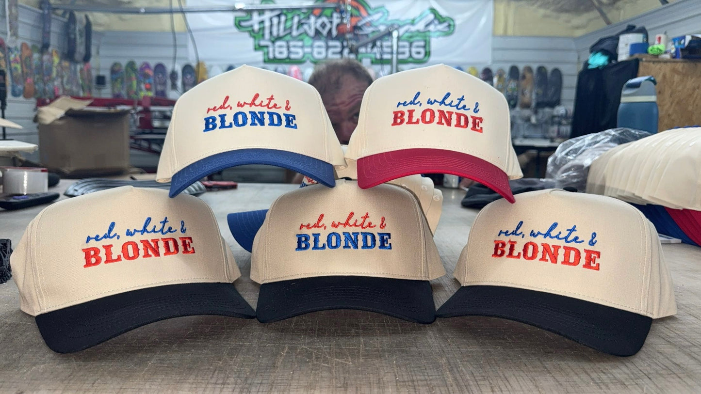 Red, White & Brunette (or Blonde) Hat