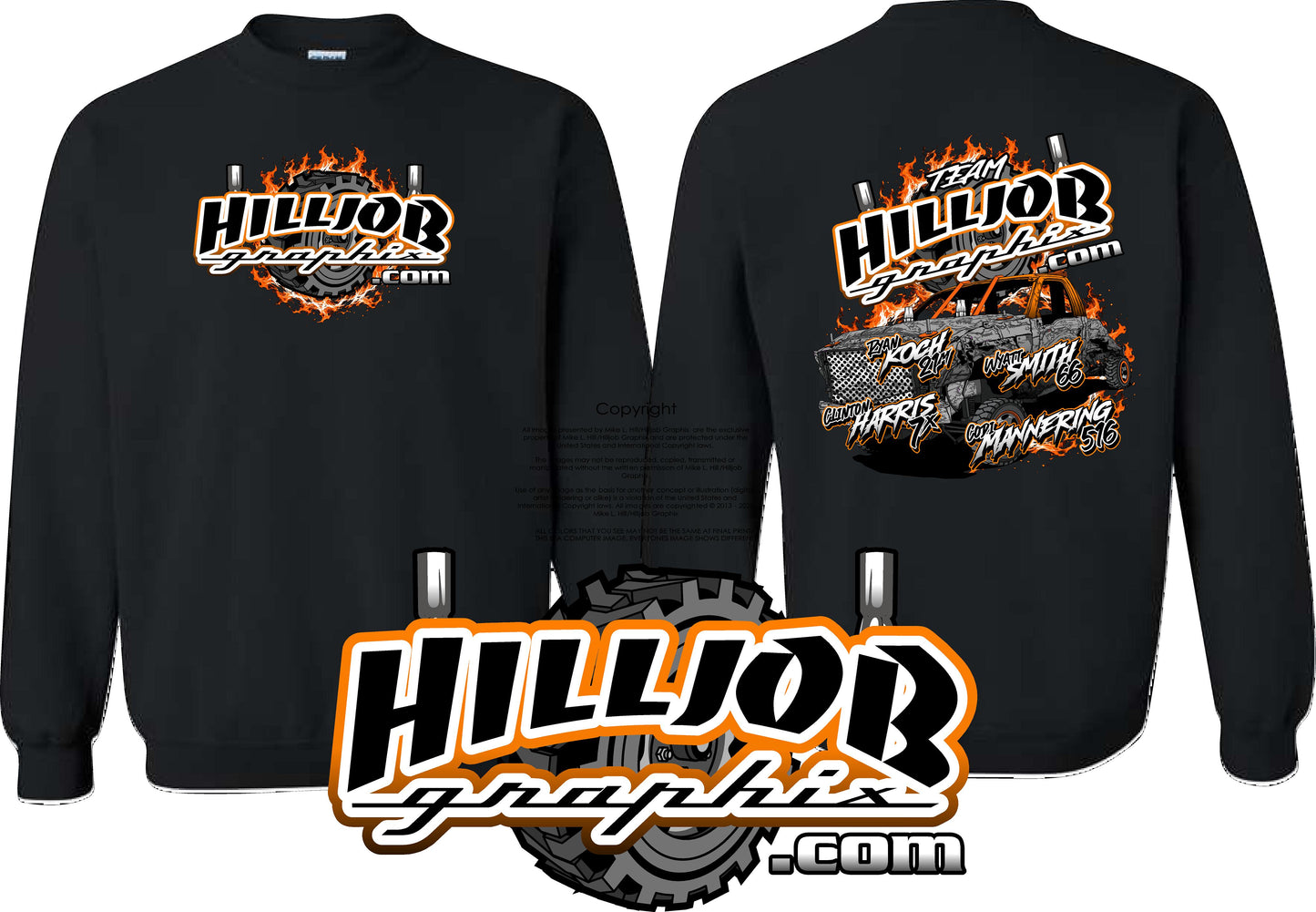 #407 Team Hilljob Graphix Trucks Gold Rush Crewneck