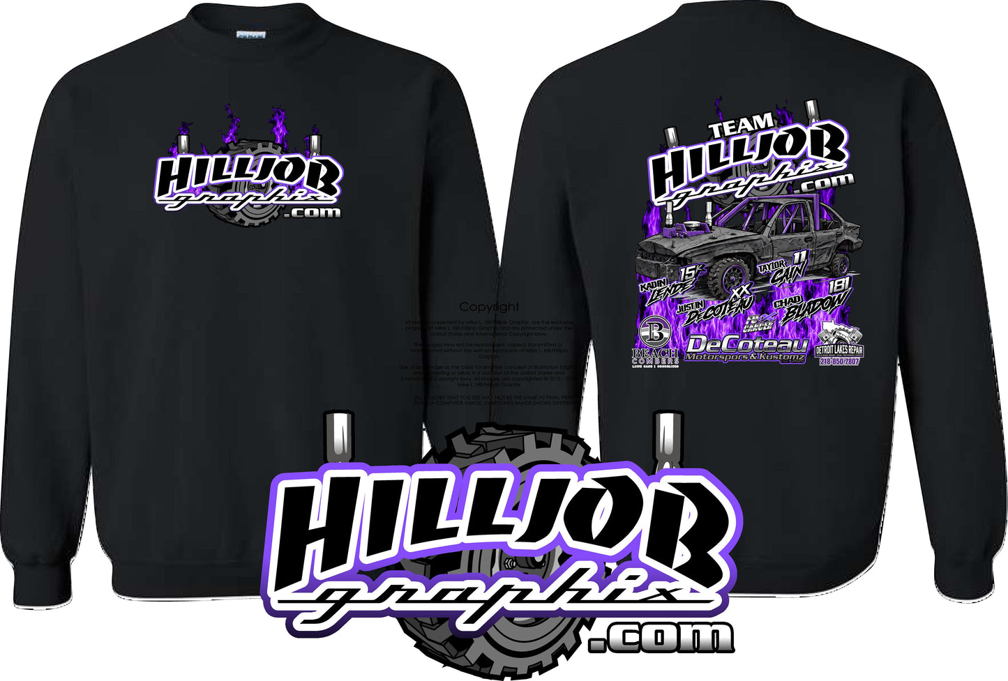 #385 Team Hilljob Graphix Gold Rush 26 Crewneck
