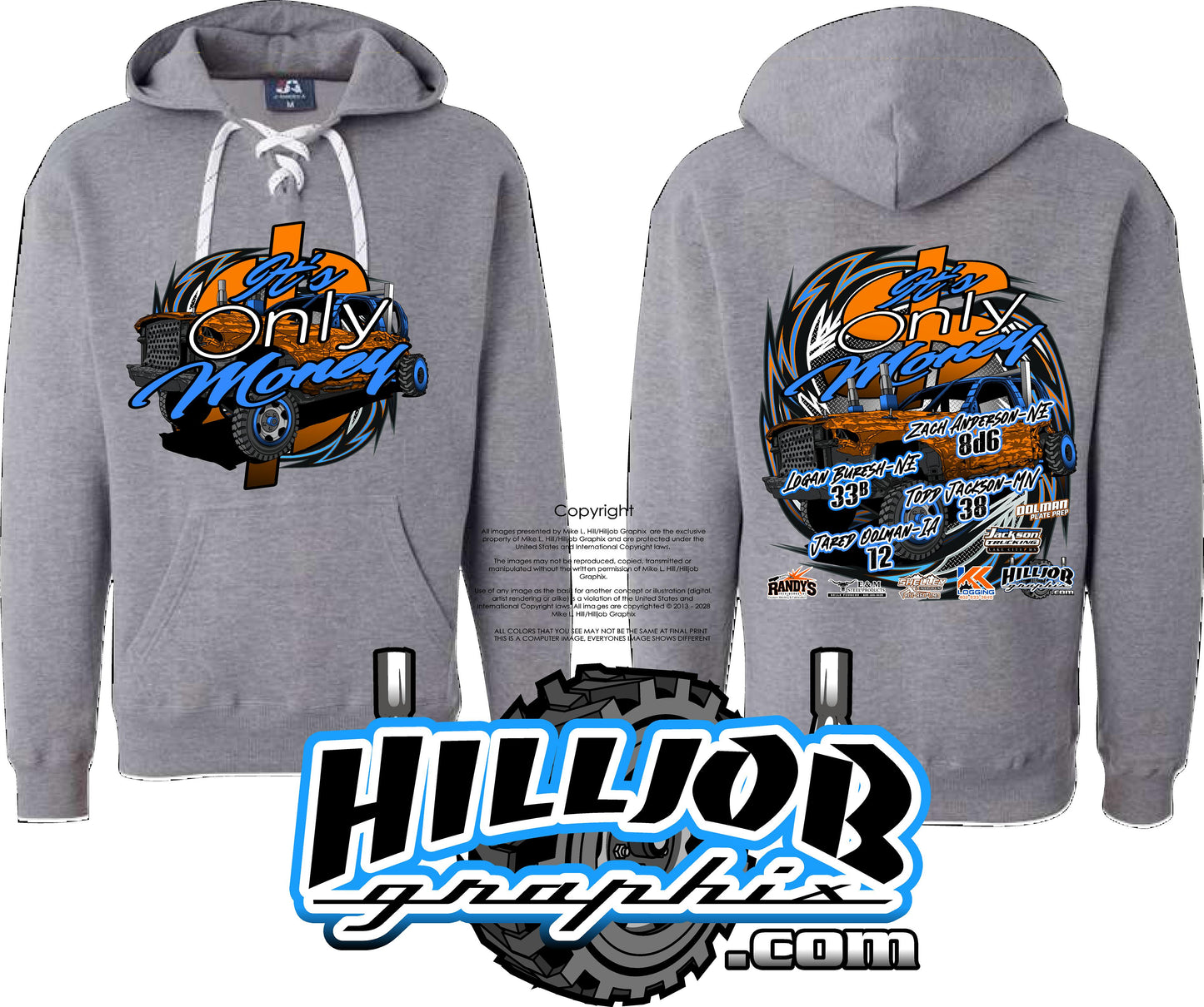 #411 Team Its Only Money Hockey Hoodie