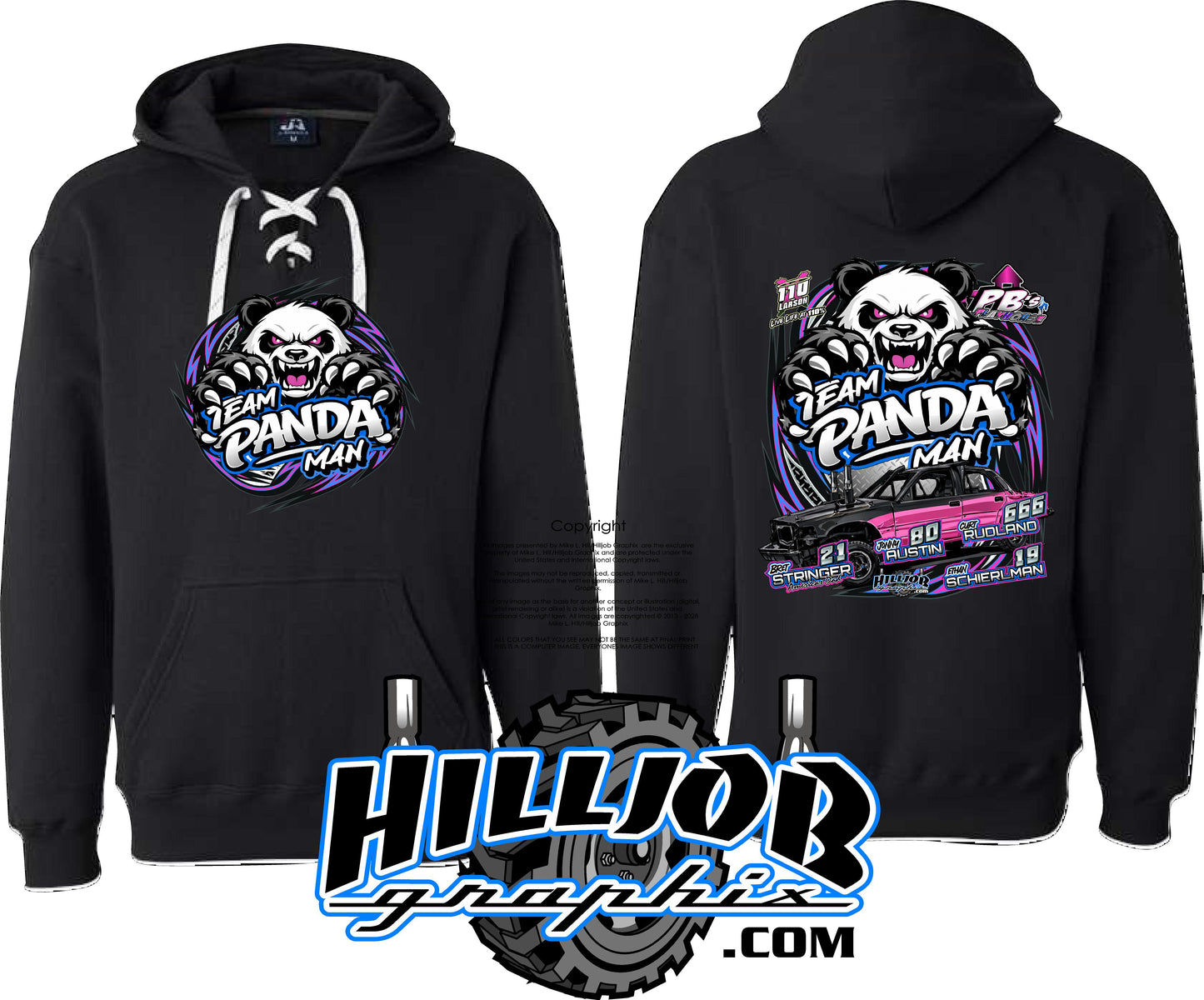 #346 Team Panda Man Hockey Hoodie