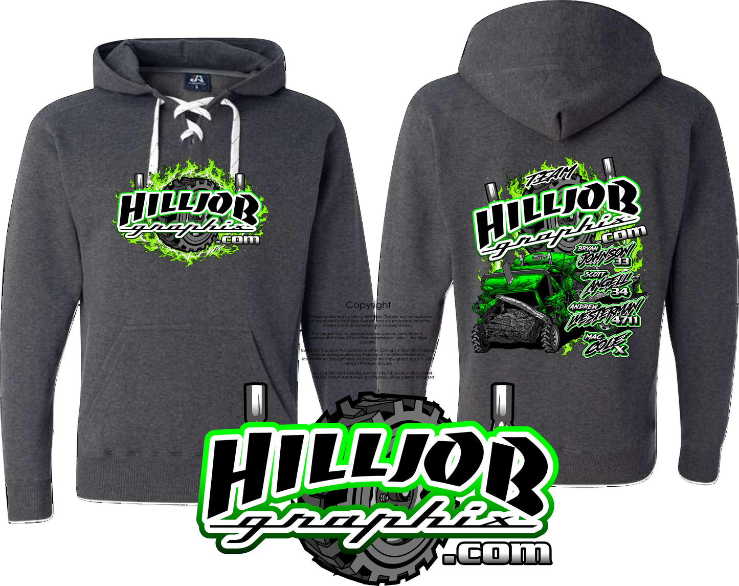 #413 Team Hilljob Graphix Blizzard Bash 2026 Hockey Hoodie