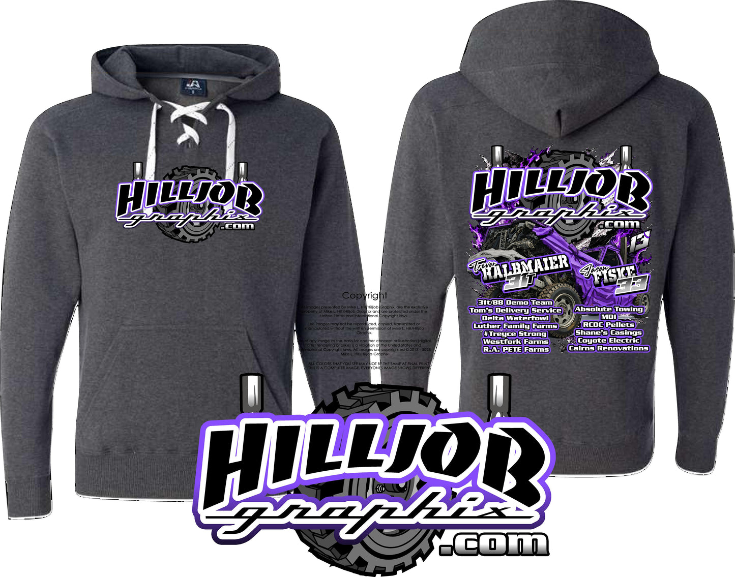 #376 Team Hilljob Graphix Linn Hockey Hoodie