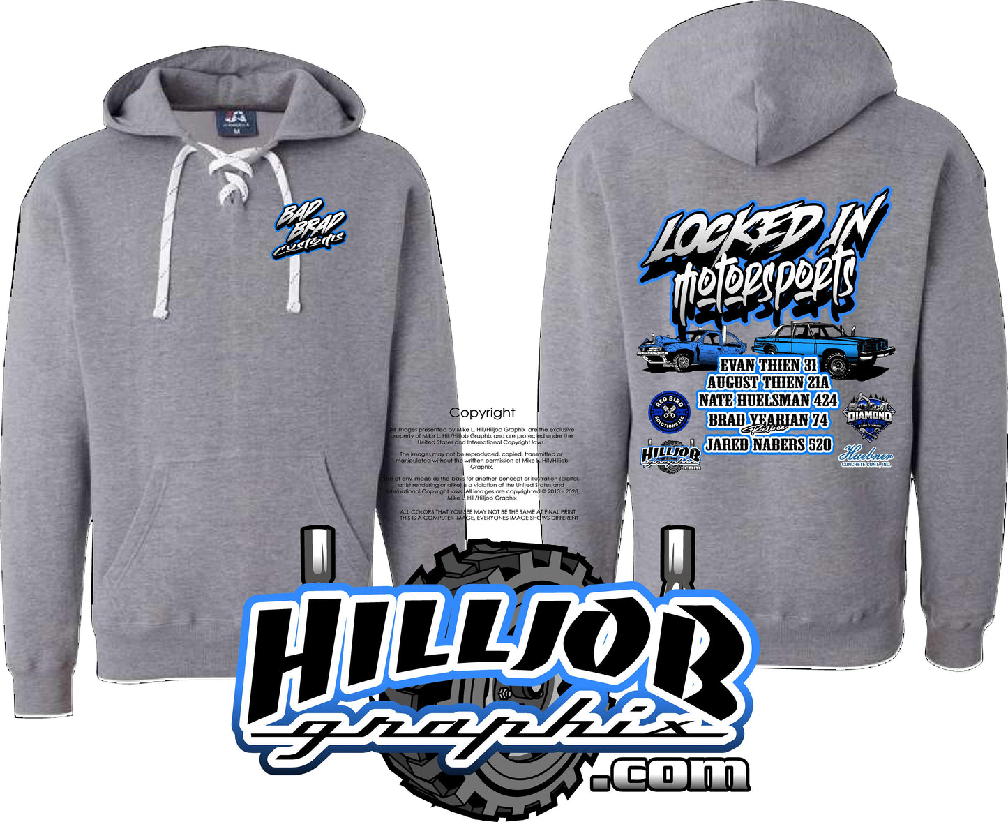 #388 Bad Brad Customs Hockey Hoodie