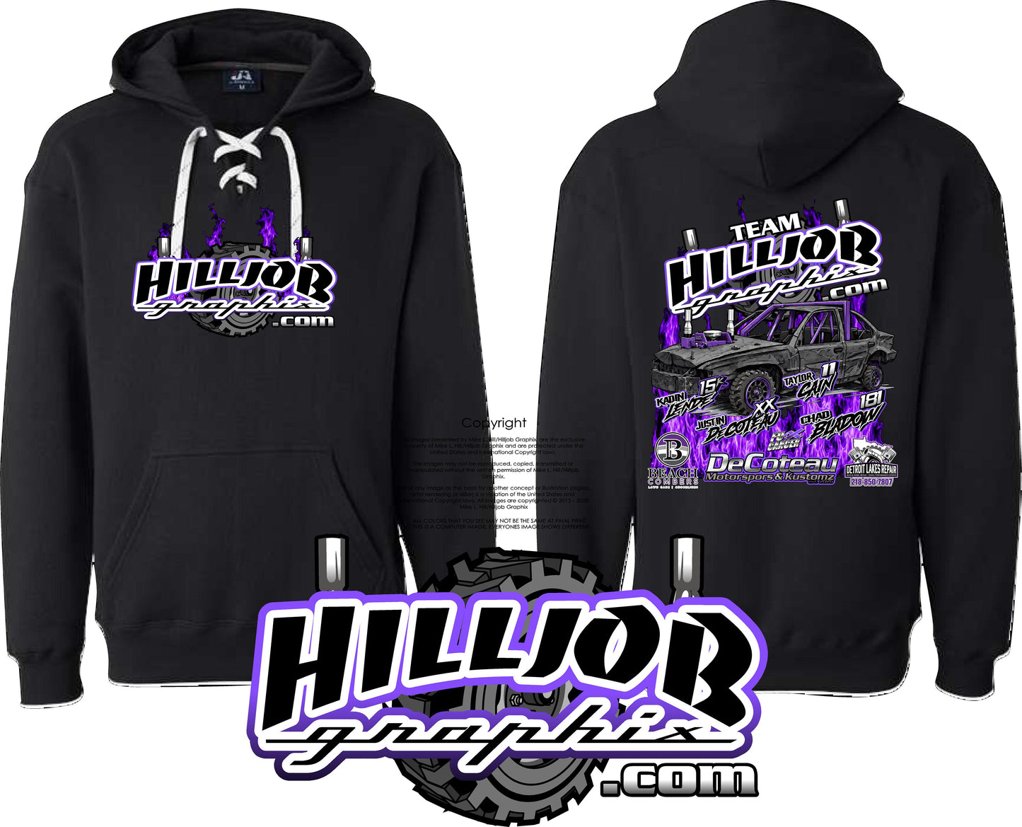 #385 Team Hilljob Graphix Gold Rush 26 Hockey Hoodie
