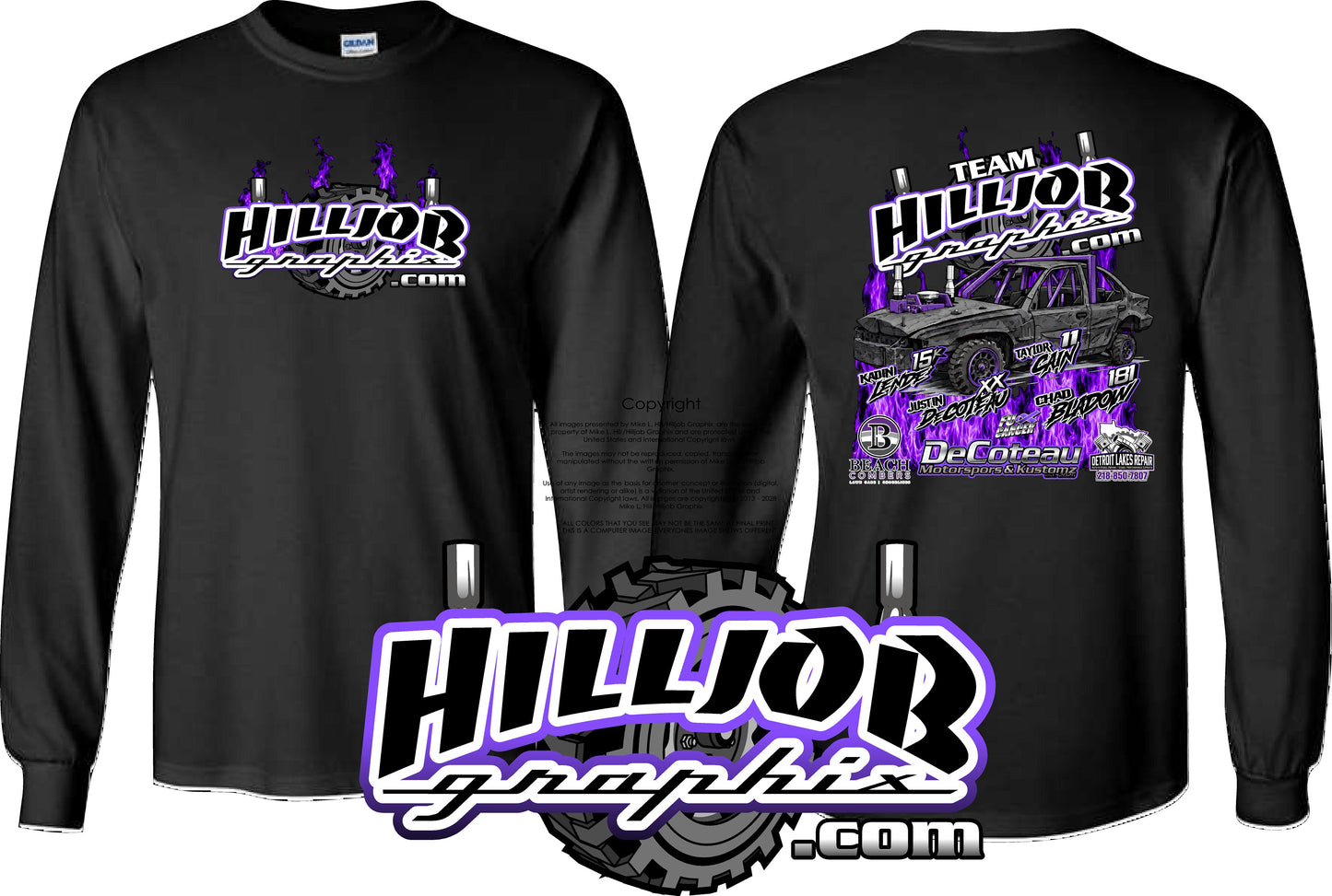 #385 Team Hilljob Graphix Gold Rush 26 Long Sleeve T-shirt