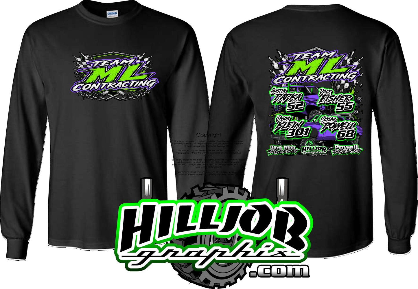 #406 Team ML Contracting Long Sleeve T-shirt