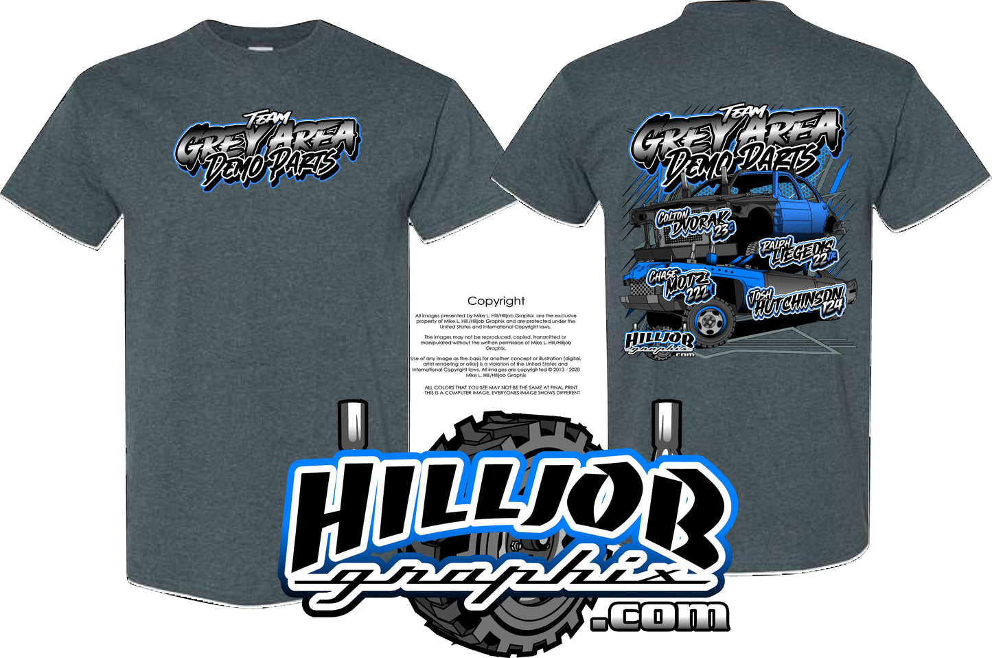 #424 Team Grey Area Derby Parts T-shirt