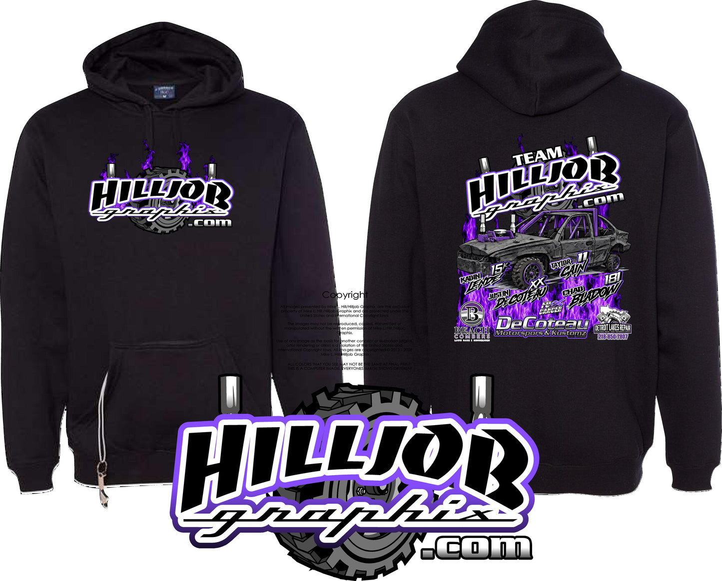 #385 Team Hilljob Graphix Gold Rush 26 Tailgate Hoodie