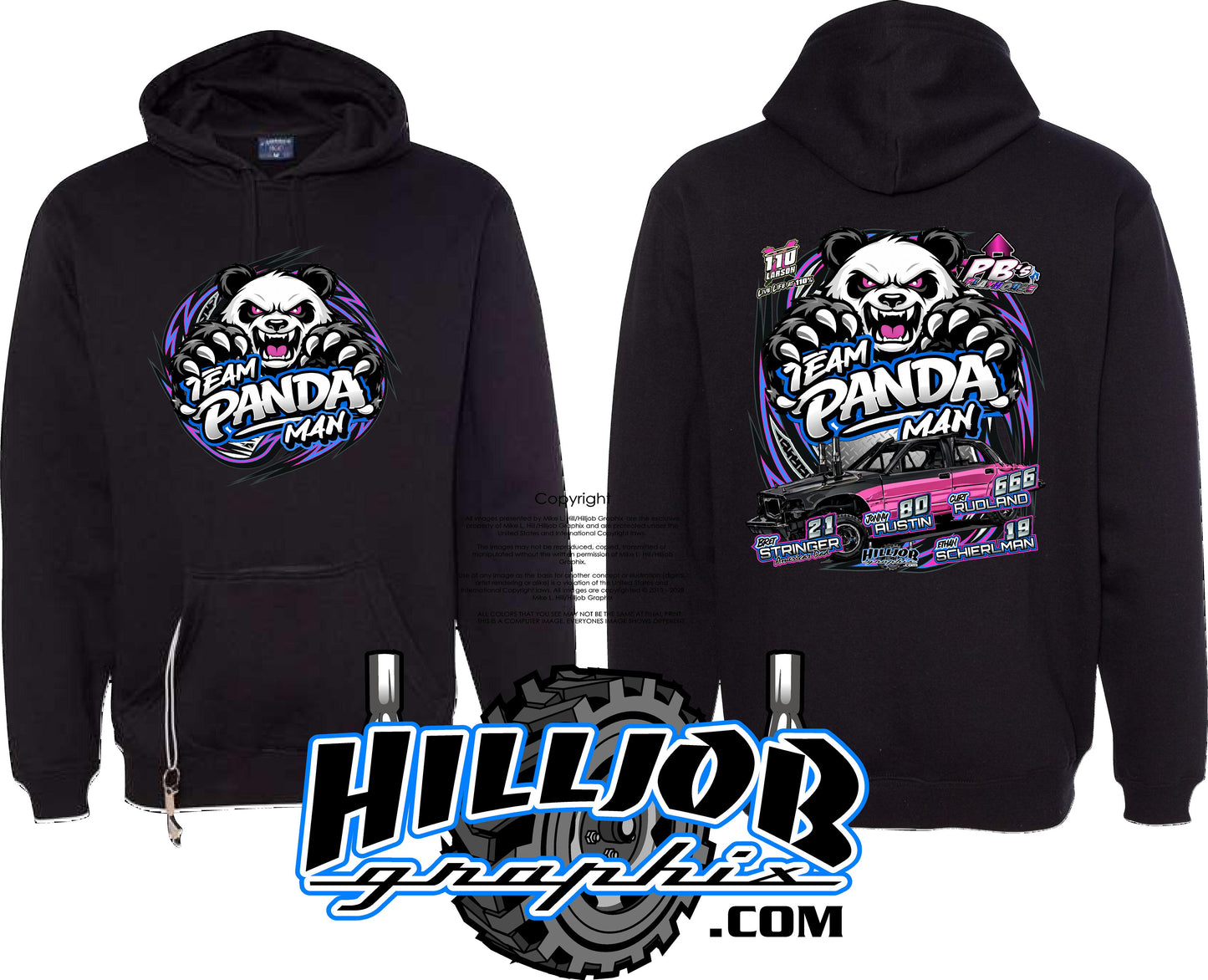 #346 Team Panda Man Tailgate Hoodie