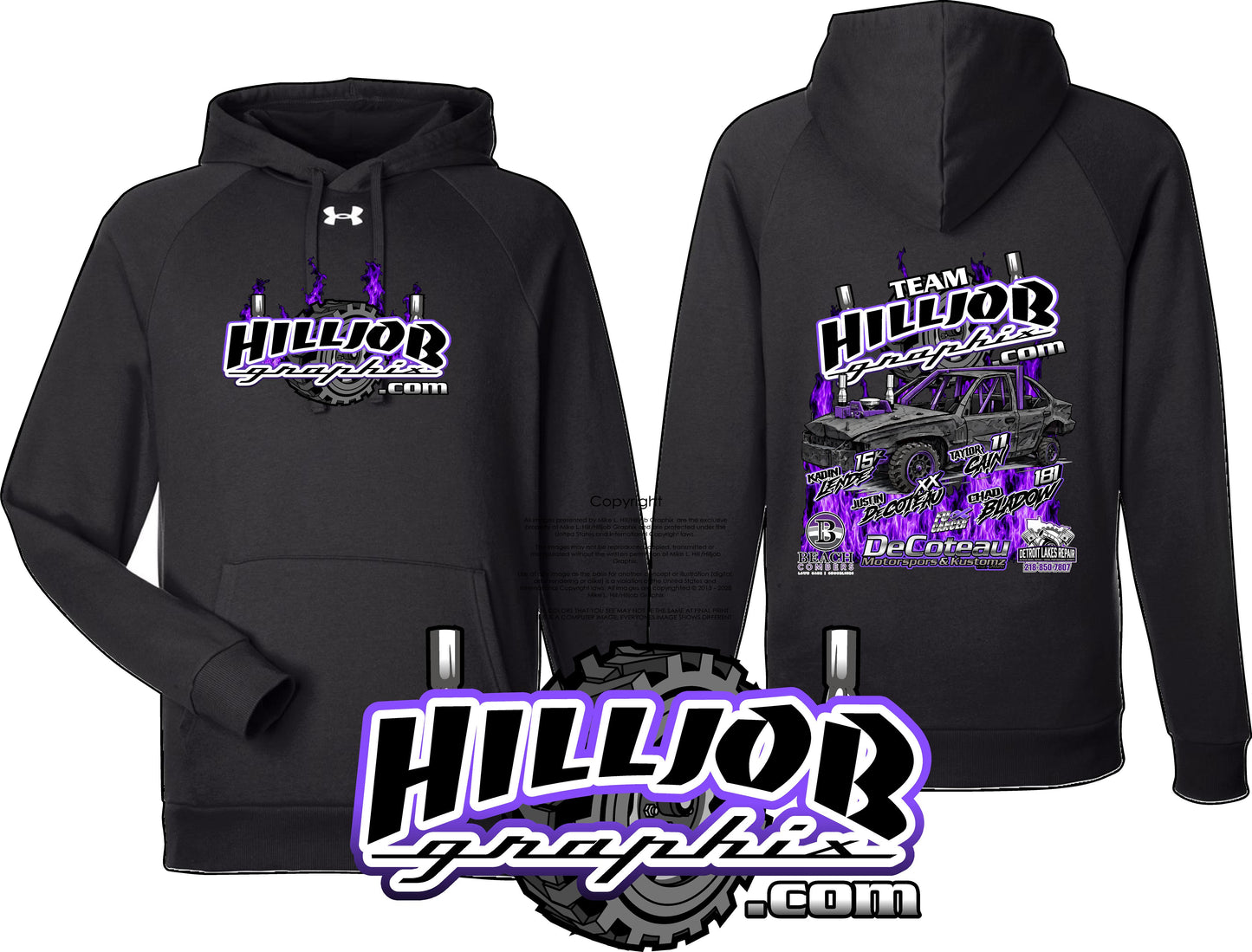 #385 Team Hilljob Graphix Gold Rush 26 Under Armour Hoodie