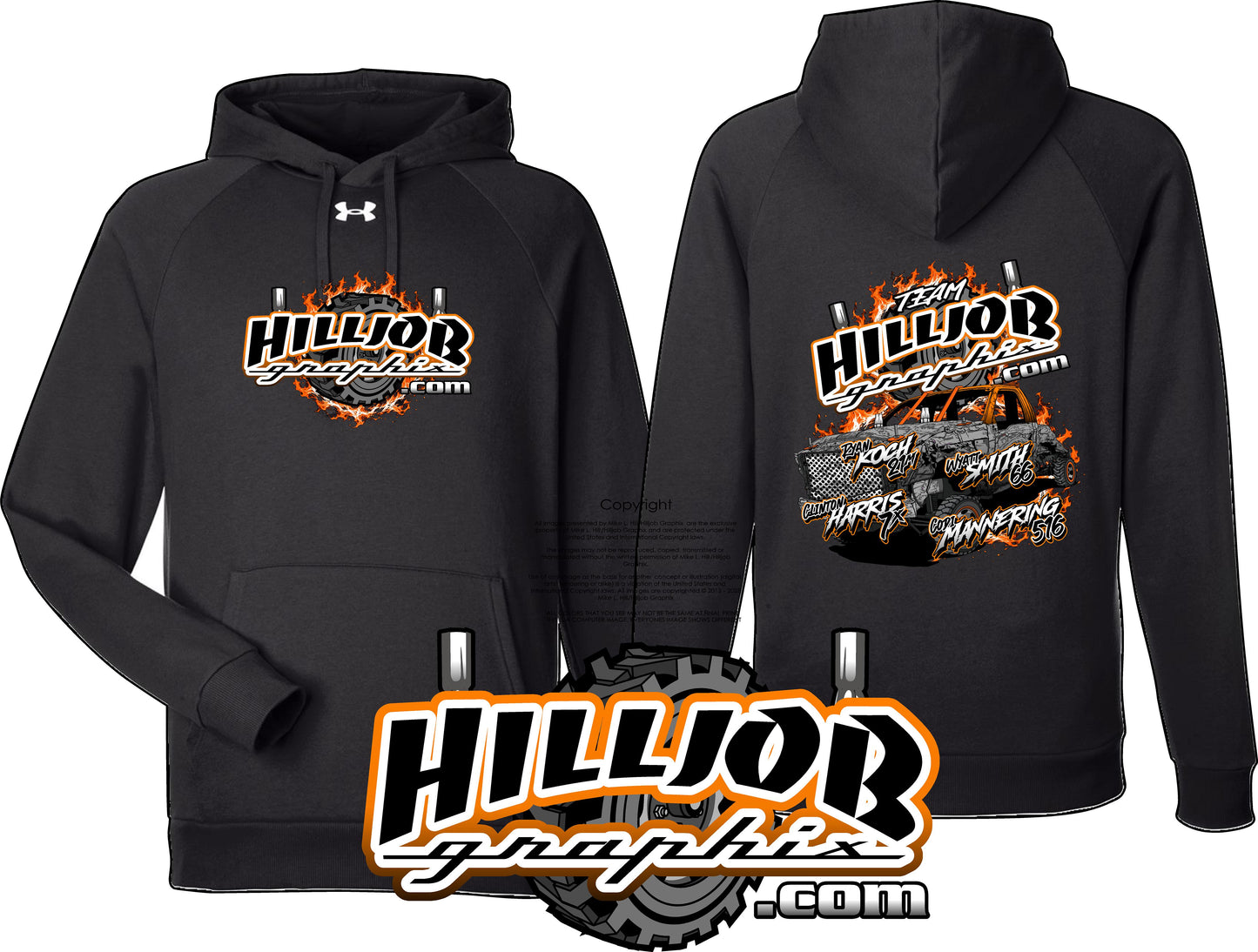 #407 Team Hilljob Graphix Trucks Gold Rush Under Armour Hoodie