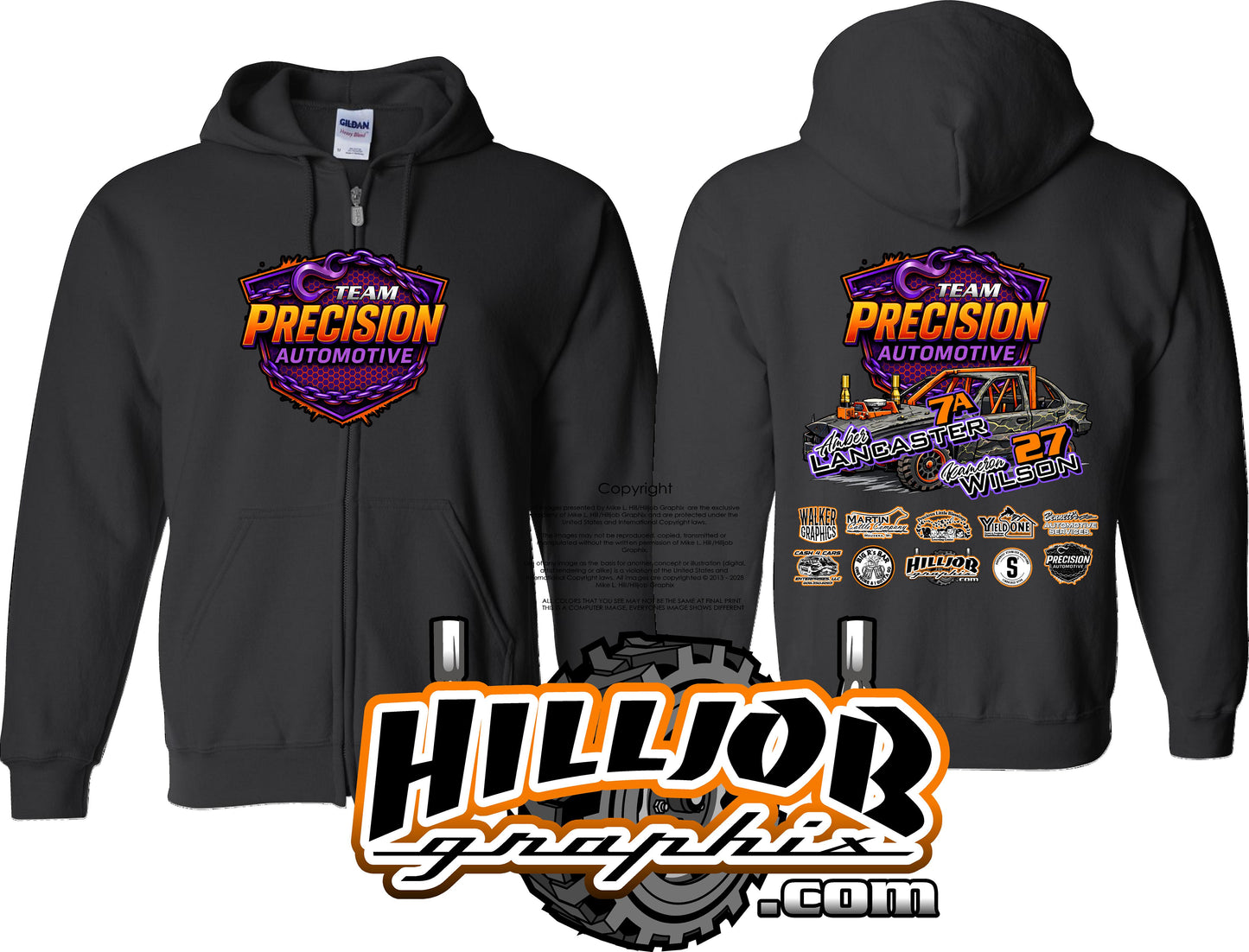 #347 Team Precision Automotive Zipped Hoodie