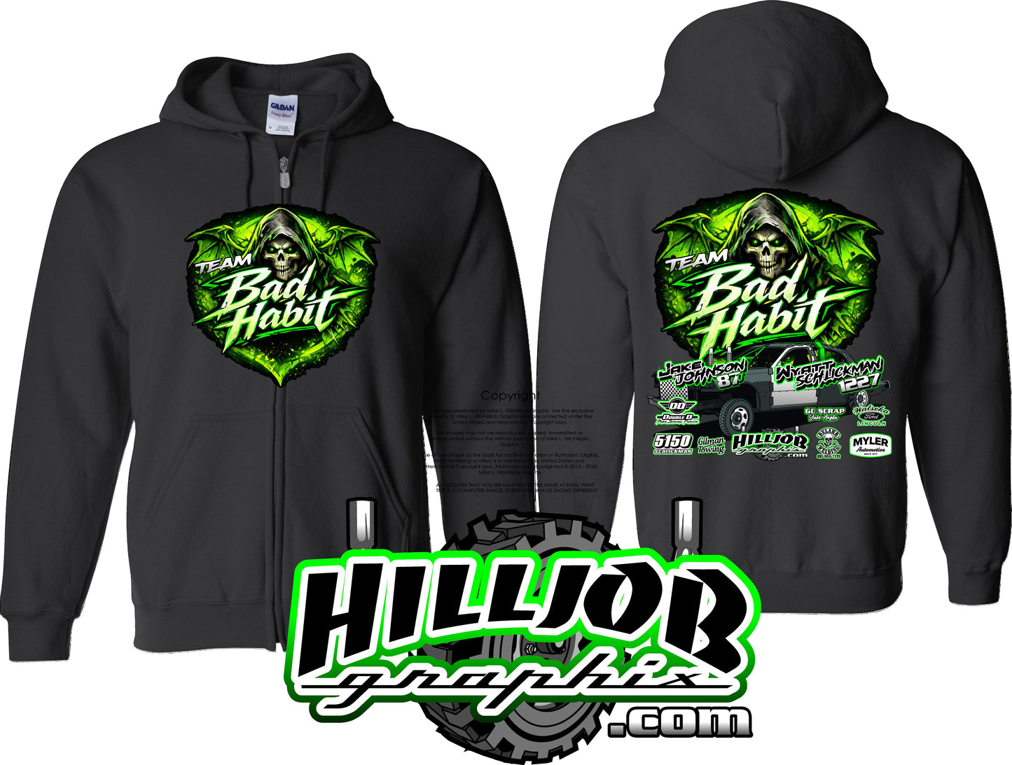 #348 Team Bad Habit Zipped Hoodie