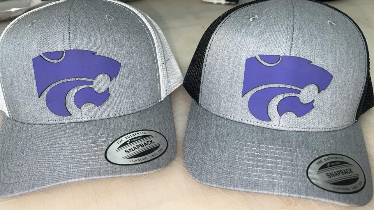 K-State cut leather patch hat