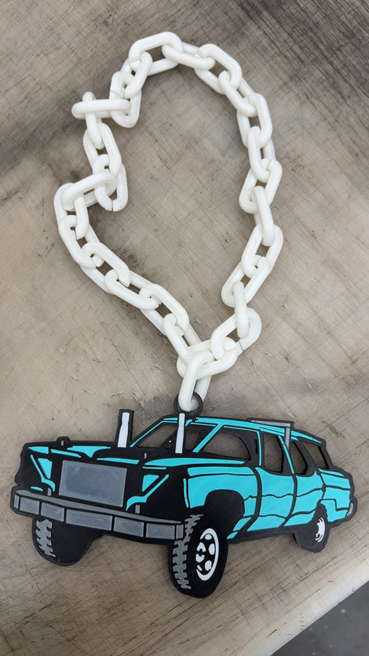 Wagon 3d printed necklace