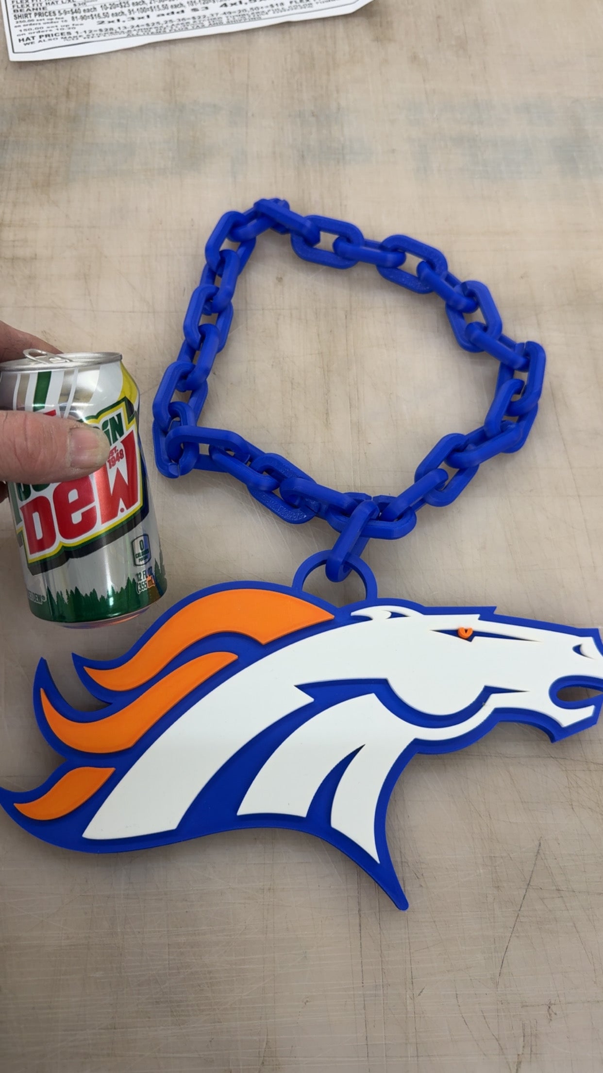 Denver Broncos necklace