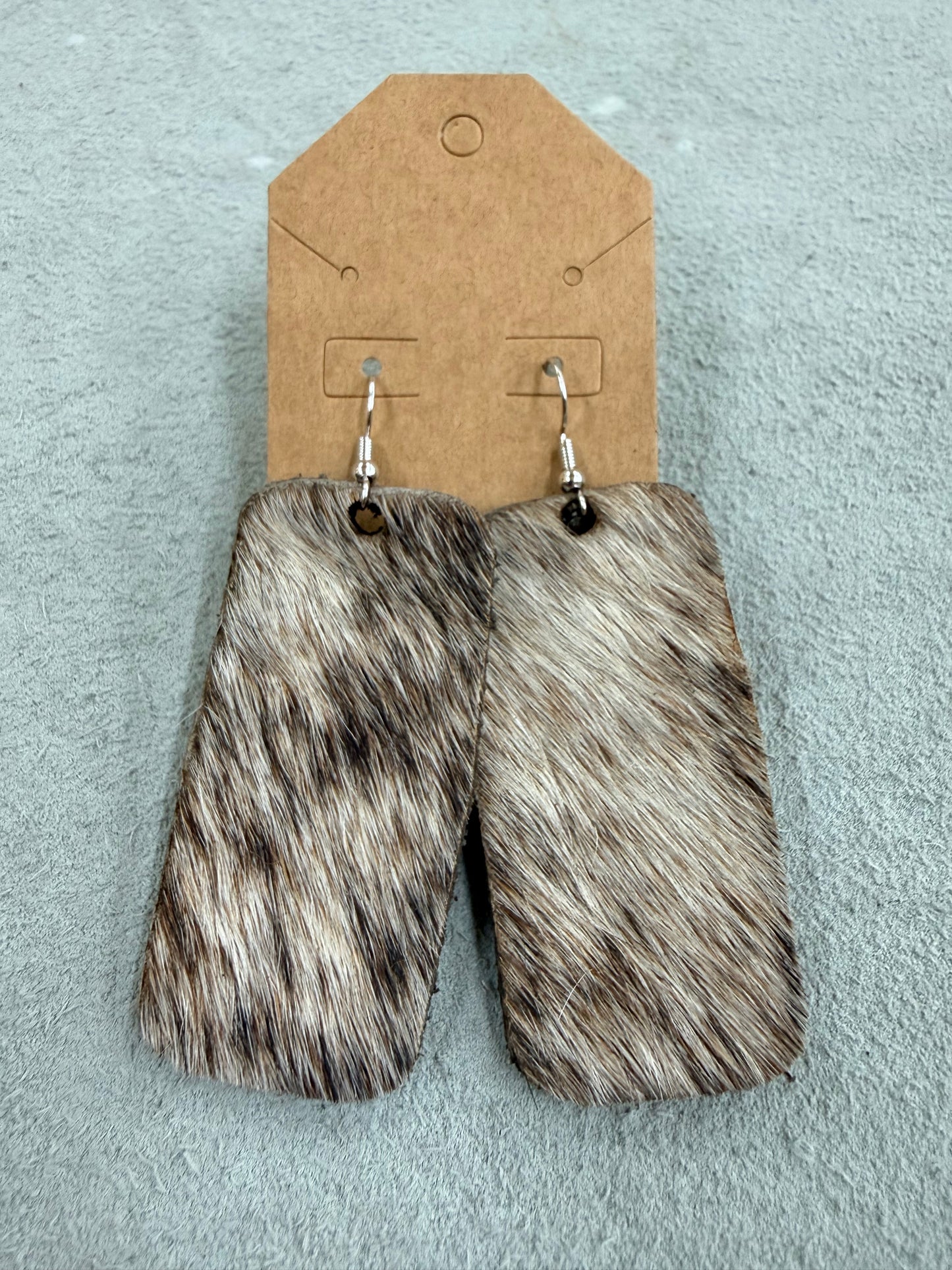 Cowhide Earrings - Brindle