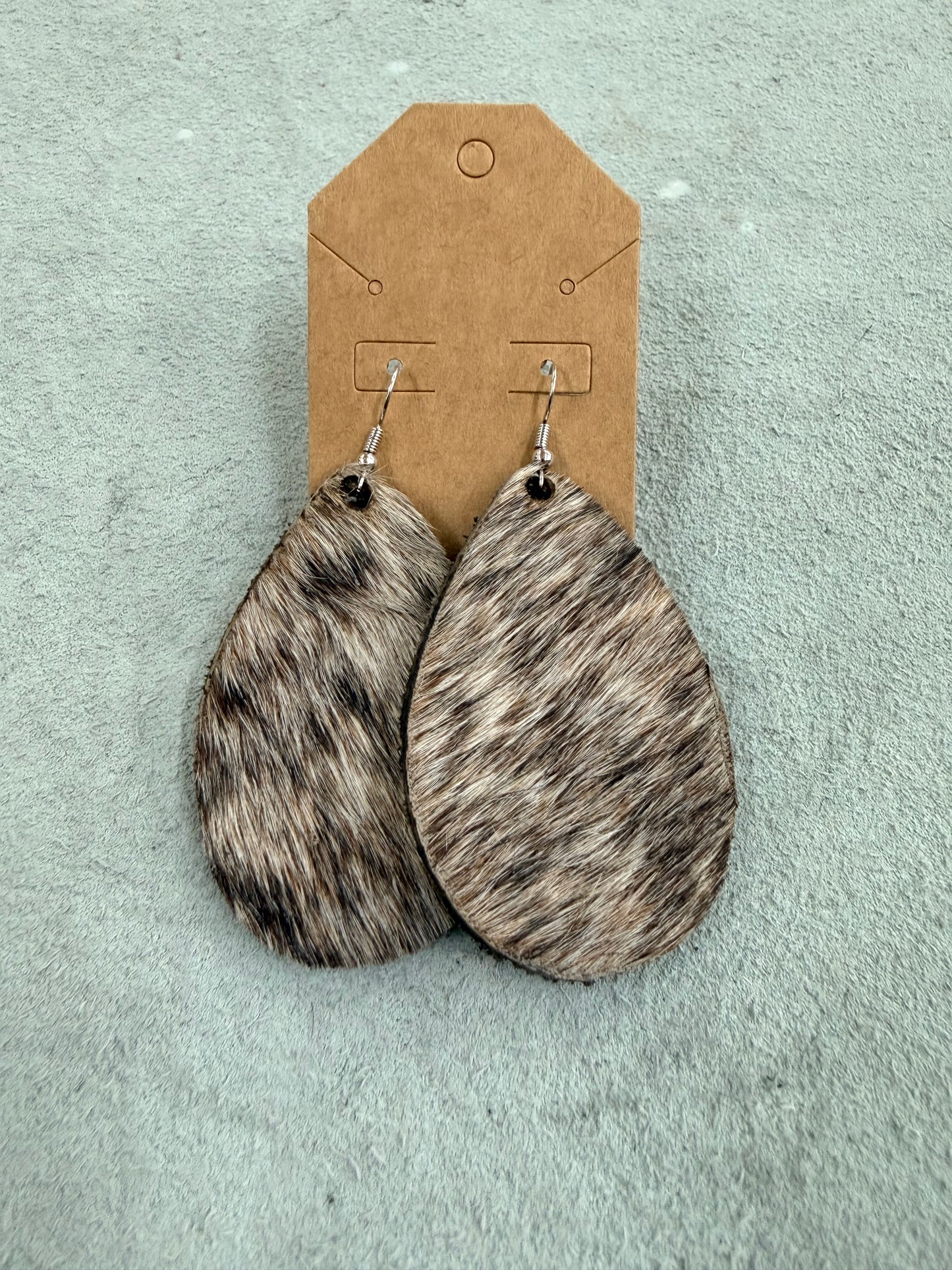 Cowhide Earrings - Brindle