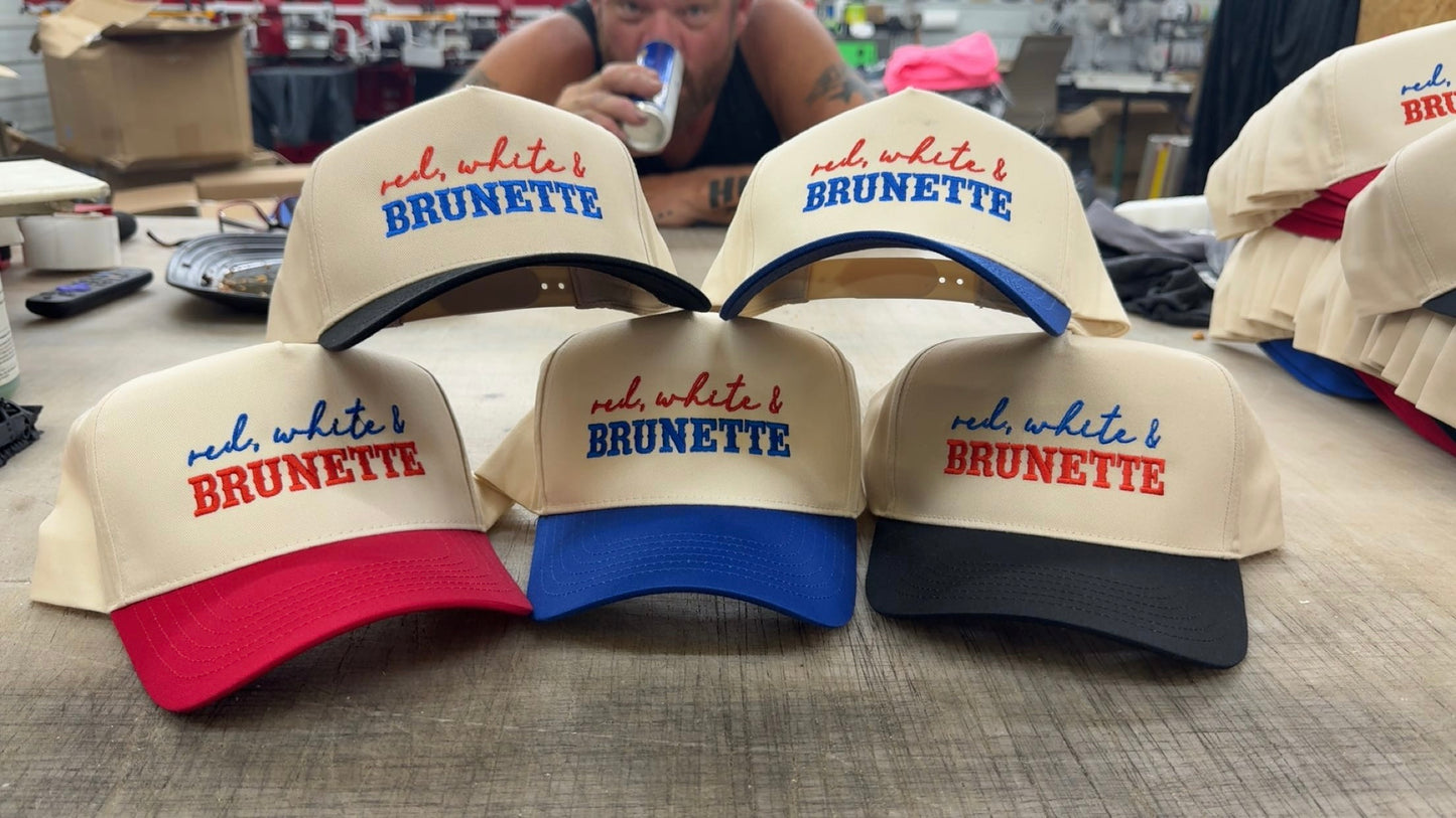 Red, White & Brunette (or Blonde) Hat