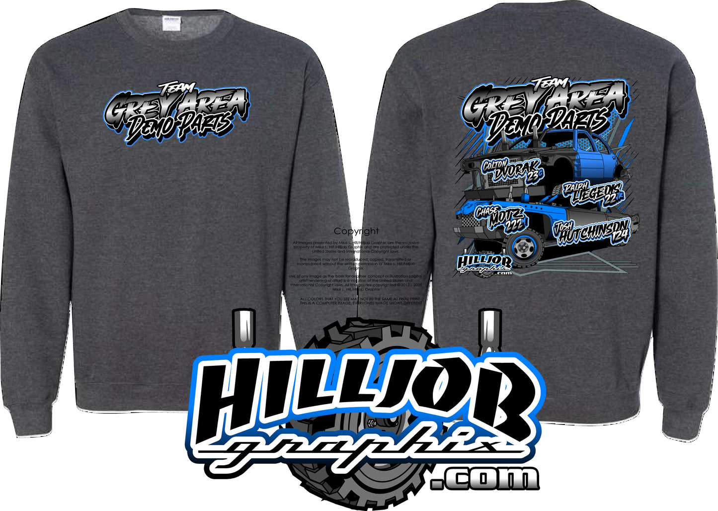 #424 Team Grey Area Derby Parts Crewneck