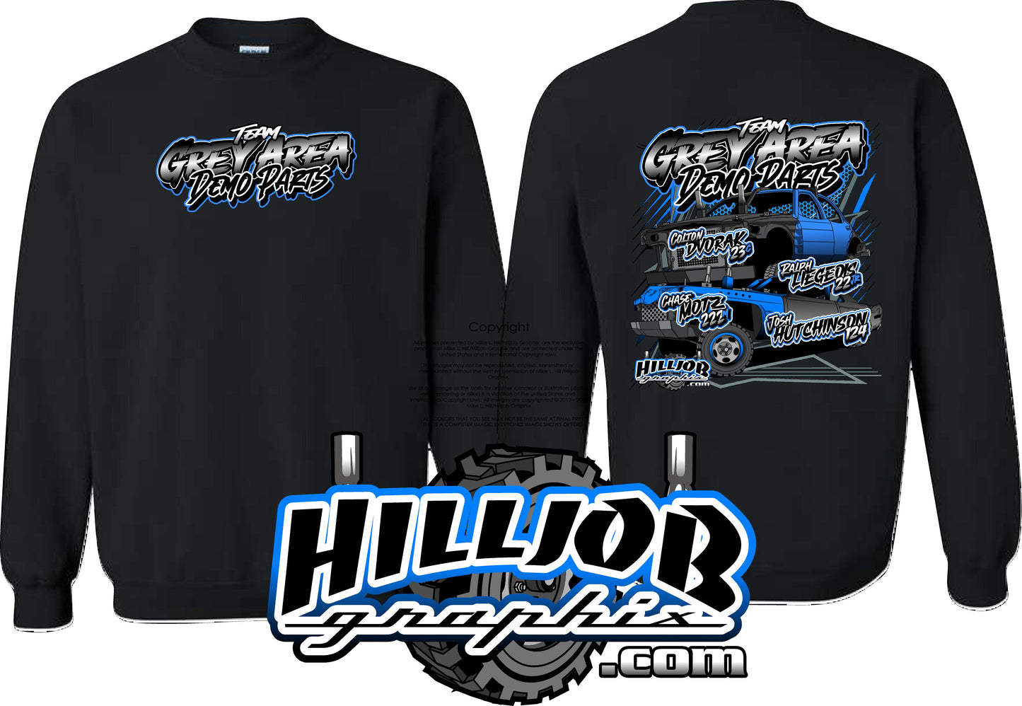 #424 Team Grey Area Derby Parts Crewneck