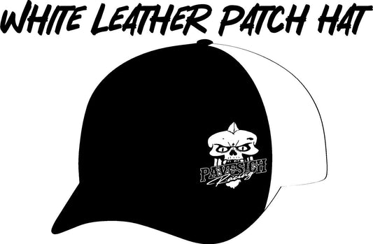 #258 Pavesich Racing White Leather patch hat