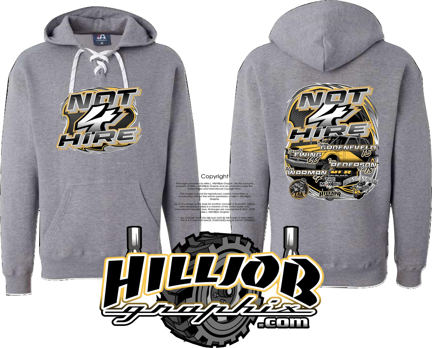 #267 Not 4 Hire Hockey Hoodie