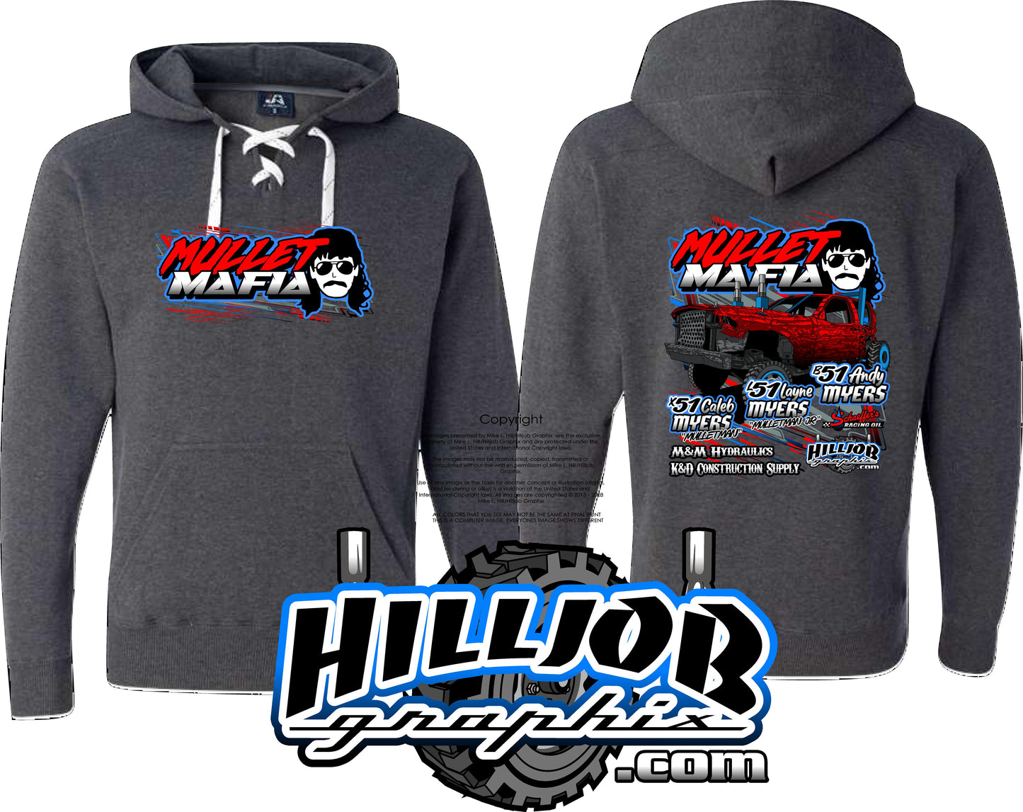 #381 Mullet Mafia Hockey Hoodie