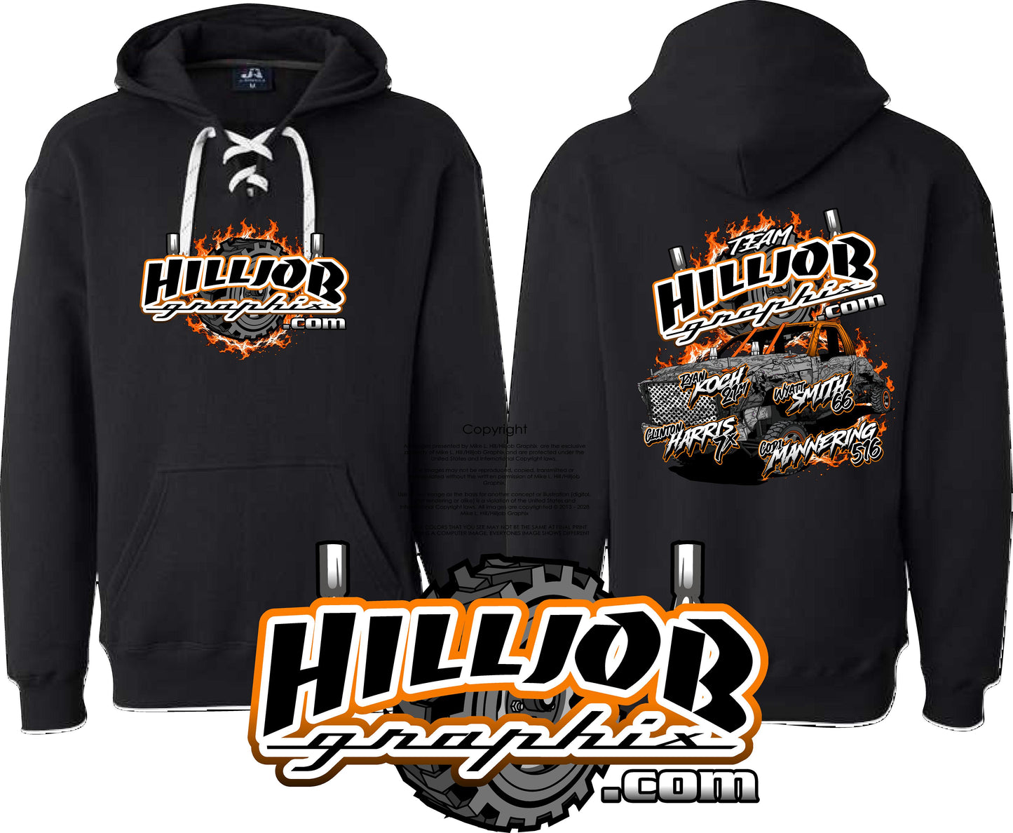 #407 Team Hilljob Graphix Trucks Gold Rush Hockey Hoodie