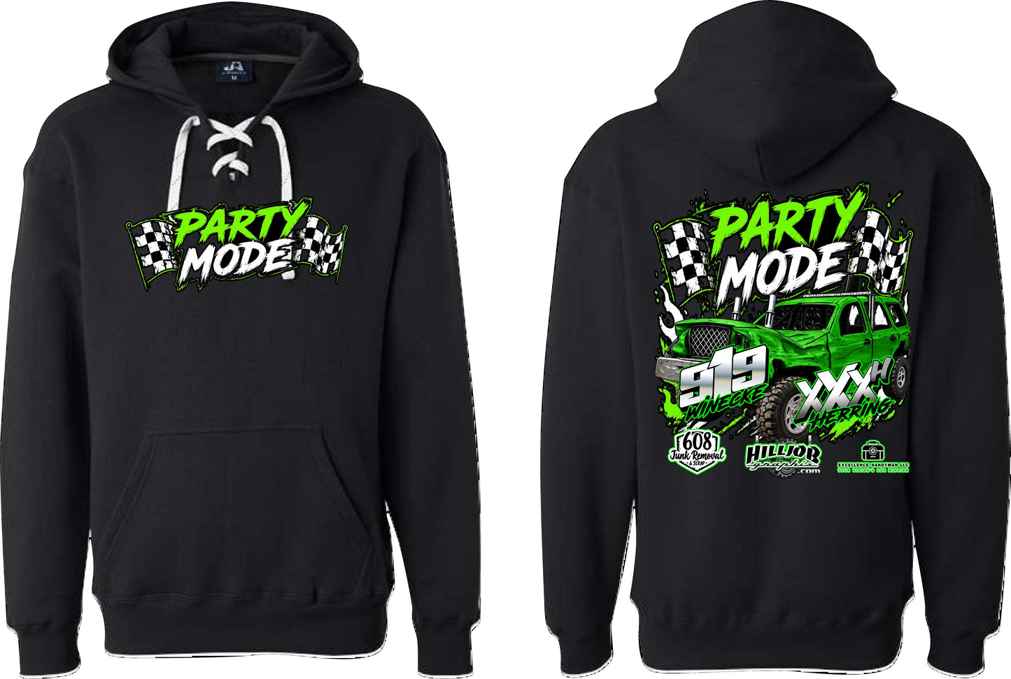 #393 Team Party Mode Hockey Hoodie