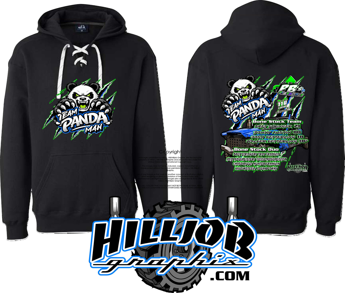 #422 Team Panda Man Hockey Hoodie