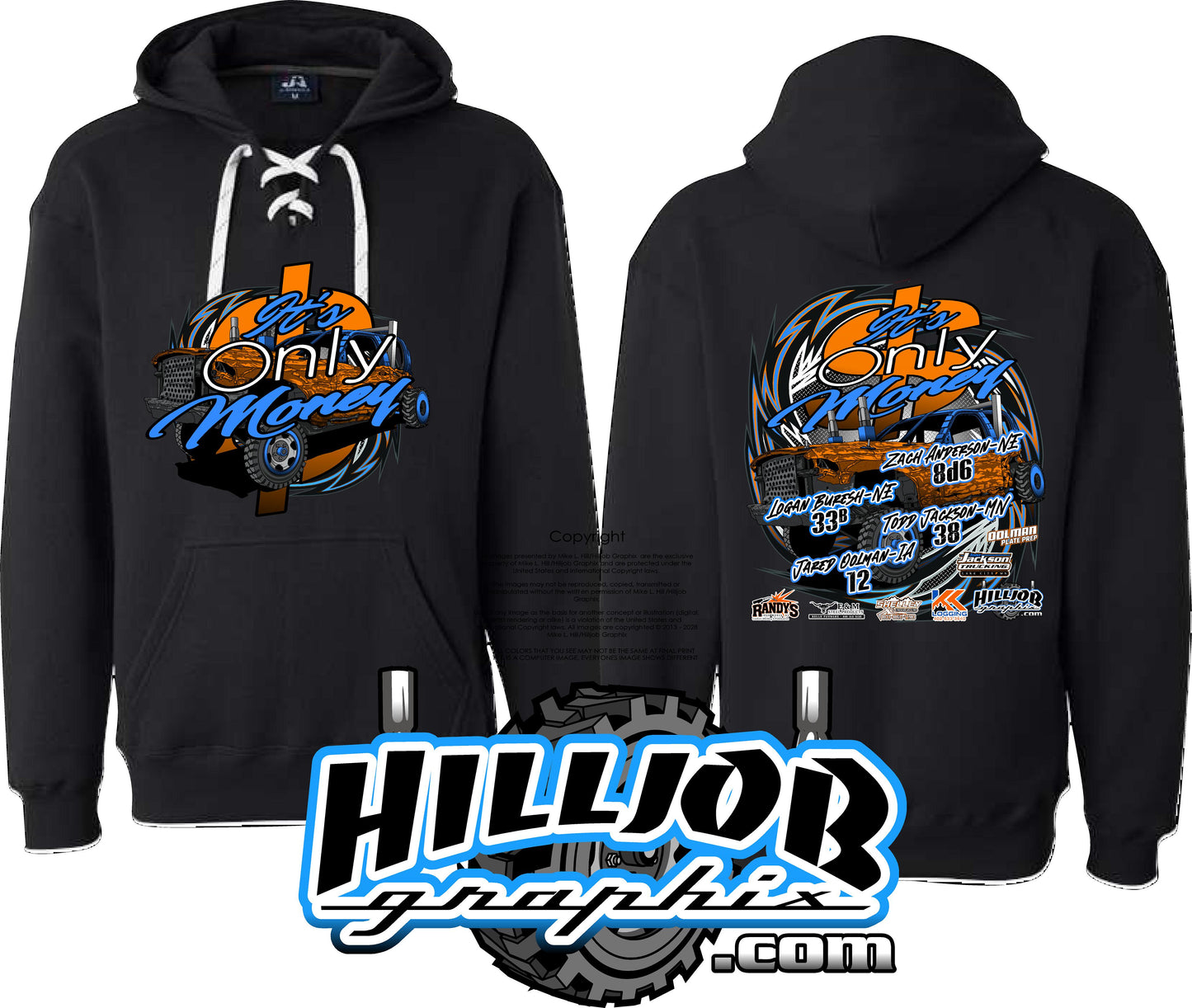#411 Team Its Only Money Hockey Hoodie