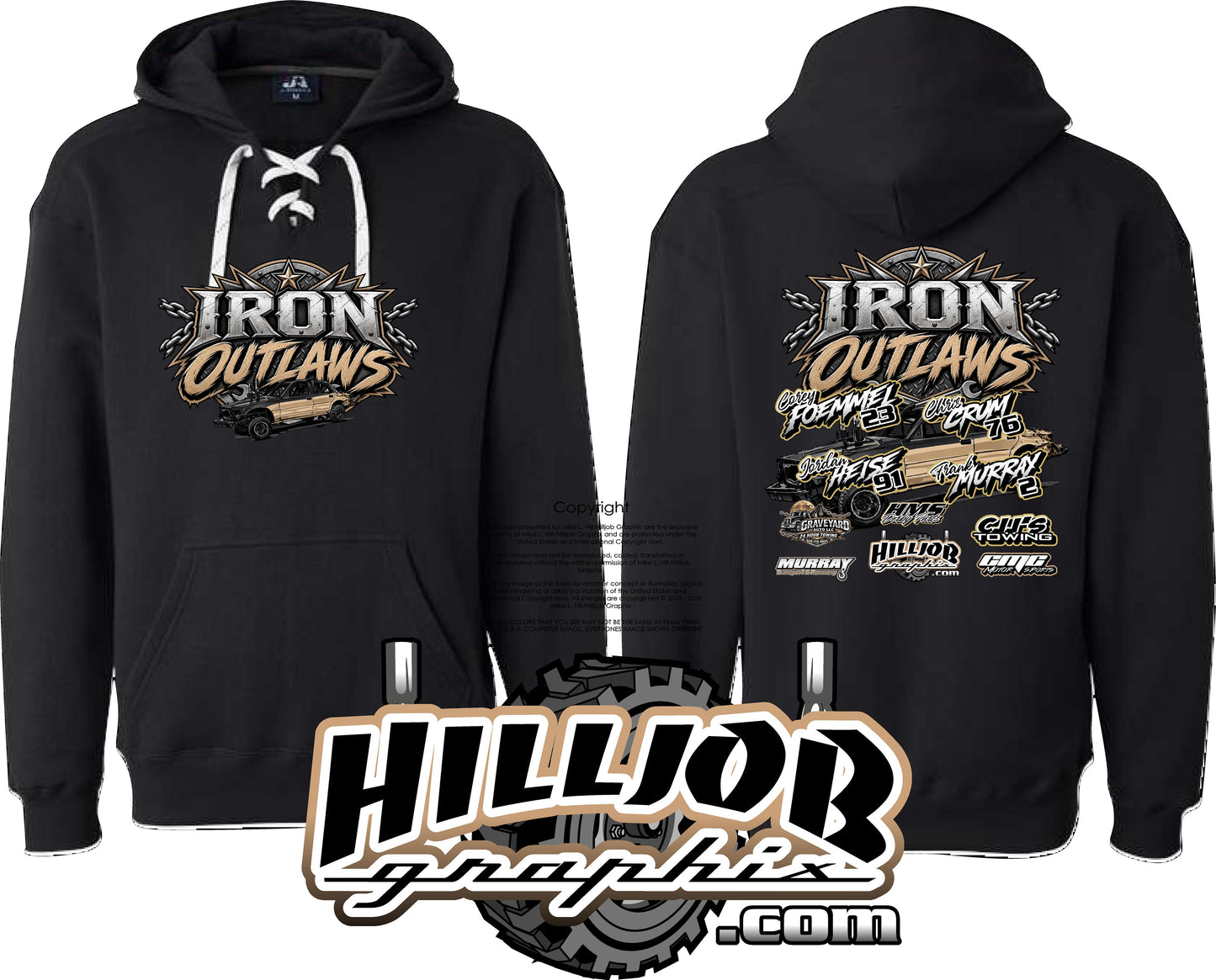 #420 Team Iron Outlaws Hockey Hoodie
