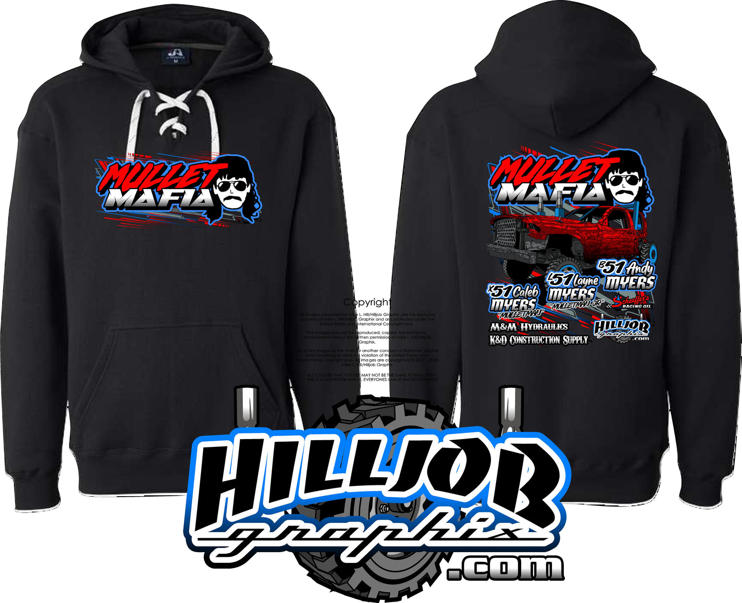 #381 Mullet Mafia Hockey Hoodie