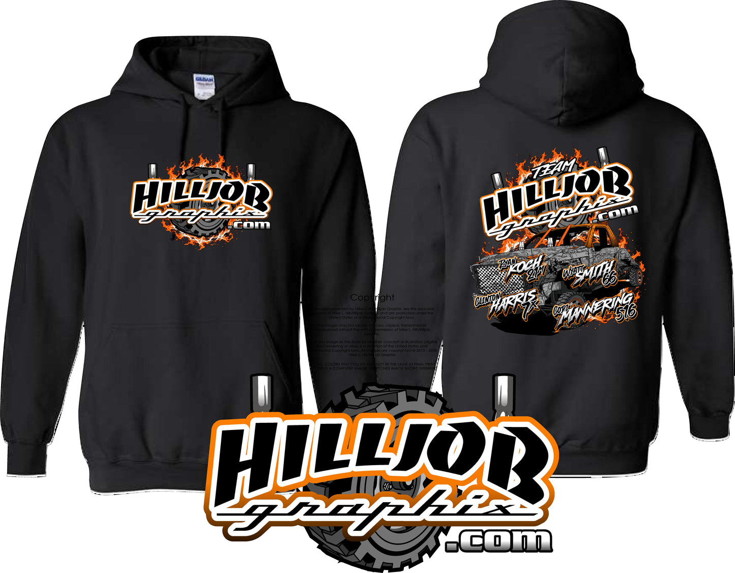 #407 Team Hilljob Graphix Trucks Gold Rush Hoodie