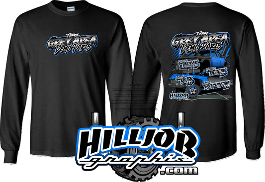 #424 Team Grey Area Derby Parts Long Sleeve T-shirt