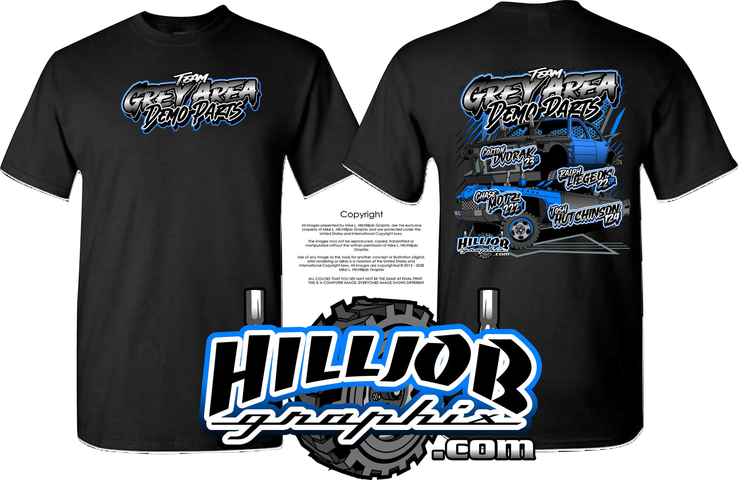 #424 Team Grey Area Derby Parts T-shirt