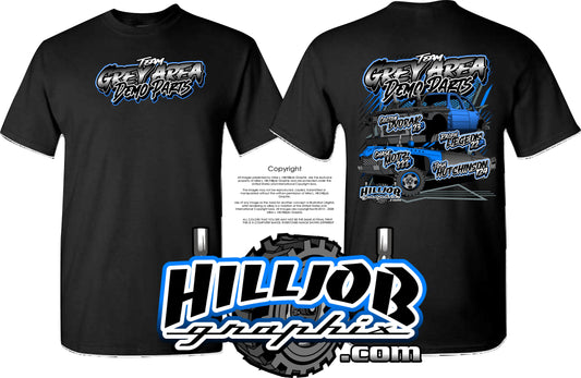 #424 Team Grey Area Derby Parts T-shirt