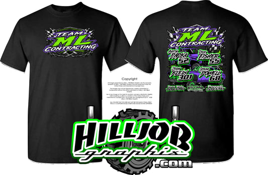 #406 Team ML Contracting T-shirt