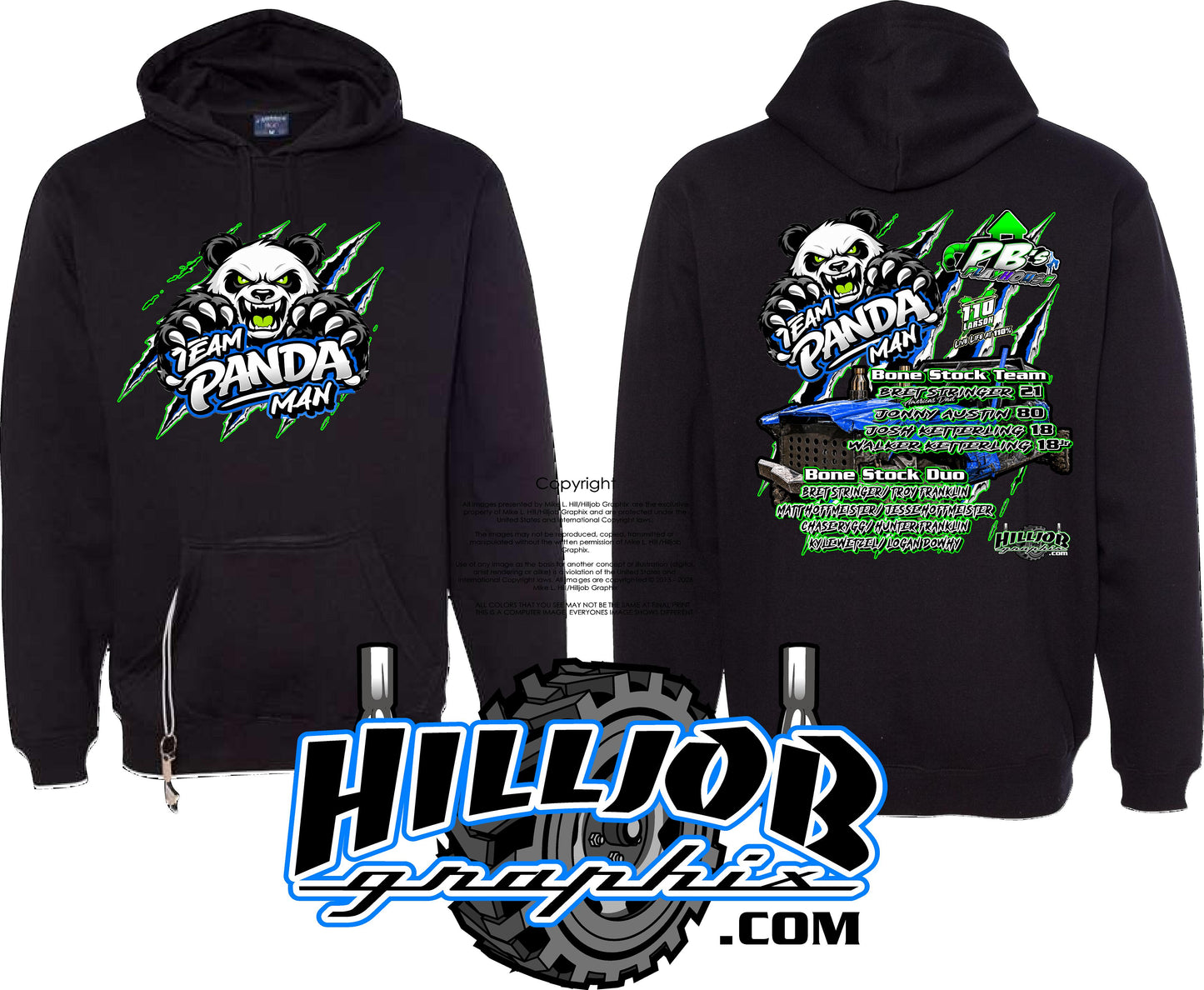 #422 Team Panda Man Tailgate Hoodie