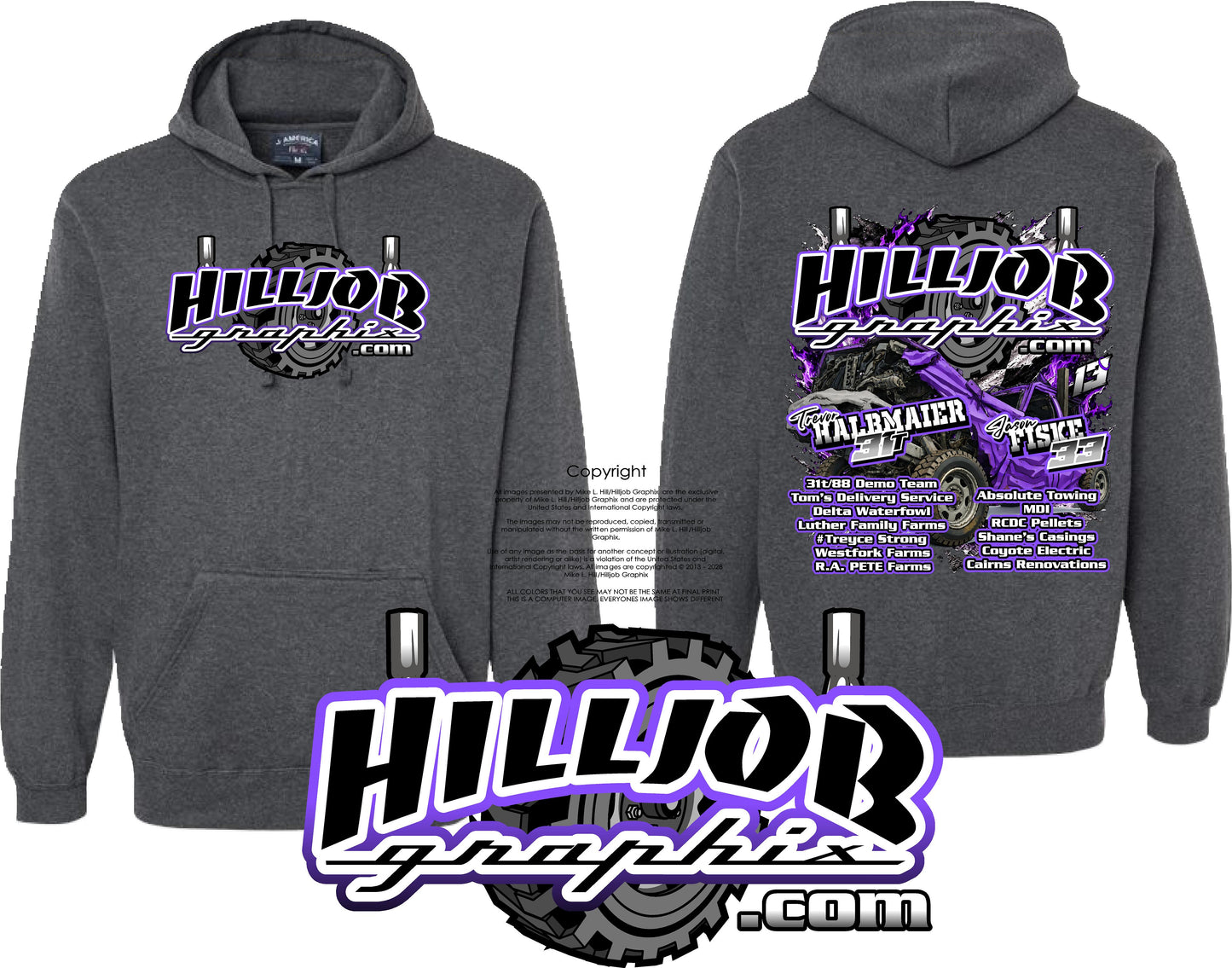#376 Team Hilljob Graphix Linn Tailgate Hoodie