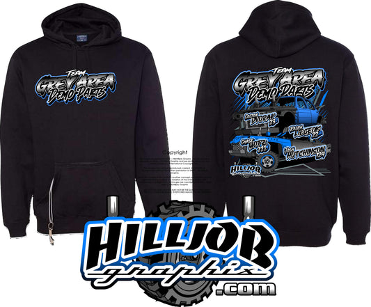 #424 Team Grey Area Derby Parts Tailgate Hoodie
