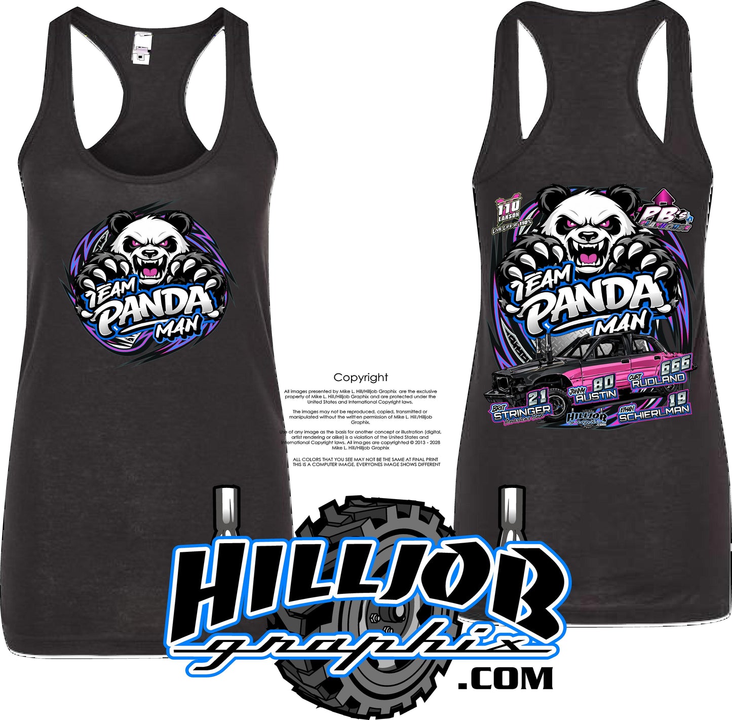 #346 Team Panda Man Tank Top