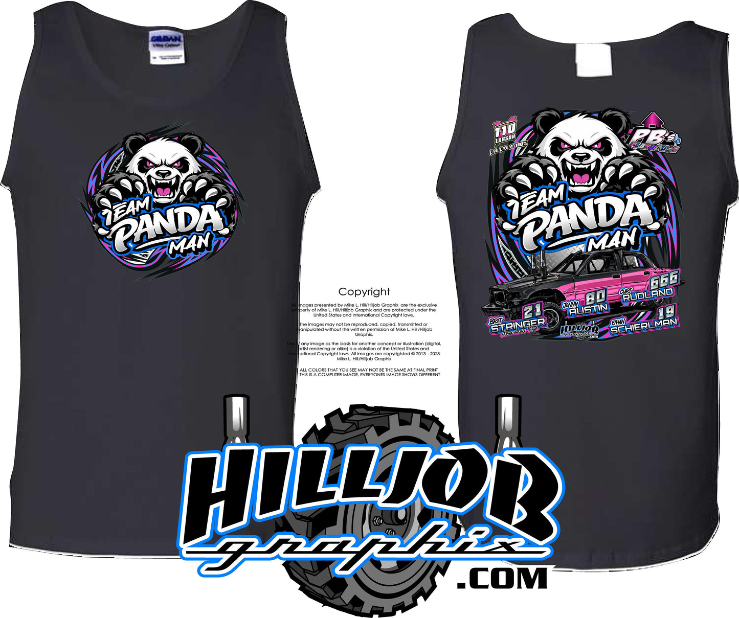 #346 Team Panda Man Tank Top