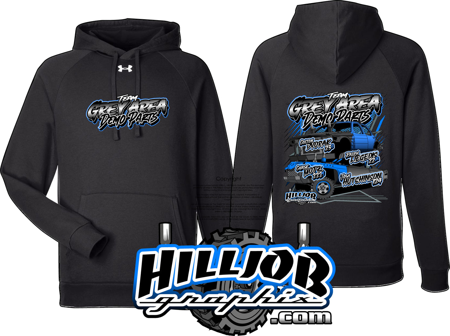 #424 Team Grey Area Derby Parts Under Armour Hoodie