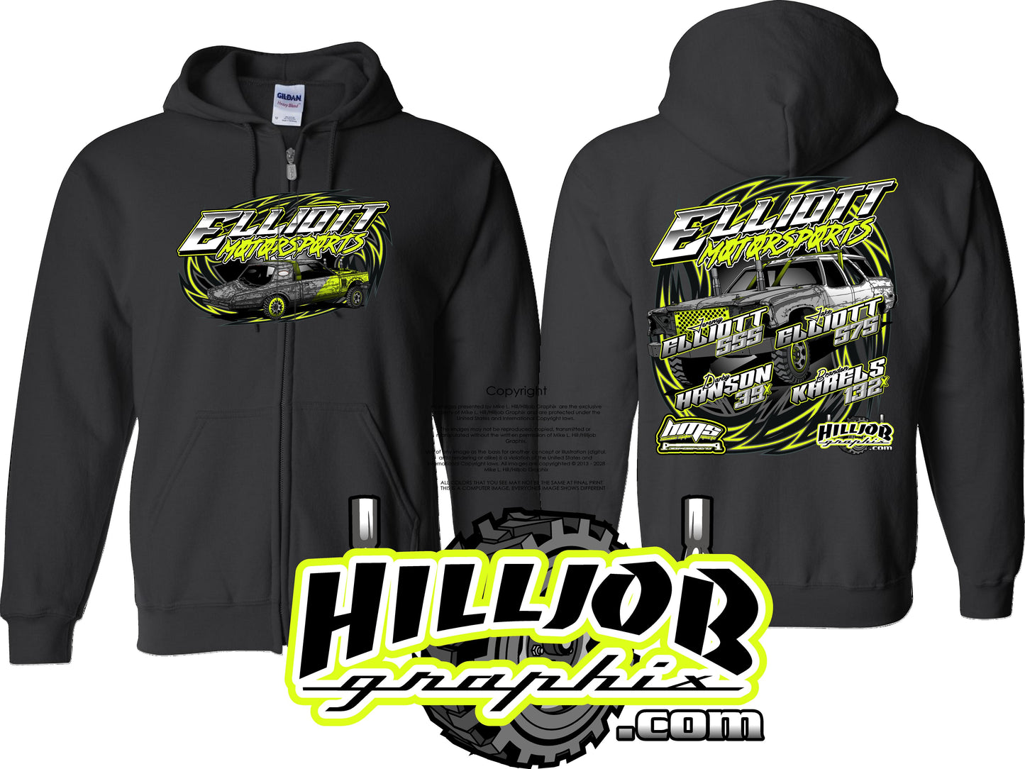 #356 Team ELLIOTT MOTORSPORTS  Zipped Hoodie