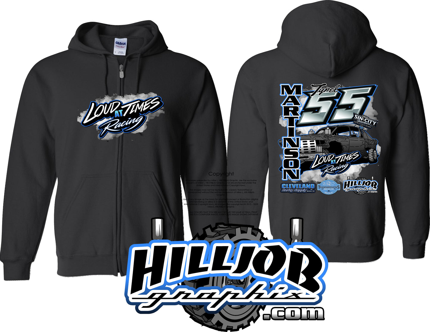 #352 Loud at Times Racing Zipped Hoodie